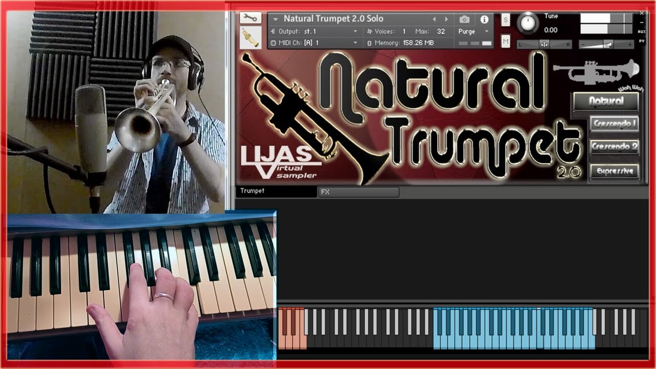 Natural Trumpet 2.0 Kontakt. Articulaciones: Legato+Crescendos+ Expressive,+Falls+Wahwah