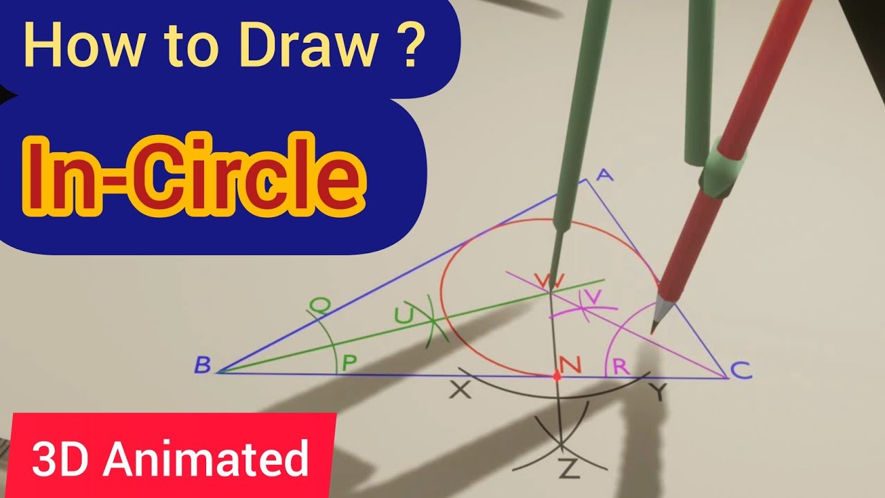 Inscribed circle, inner circle, incircle, incircle of a triangle. Class 10 Mathematics. Construction