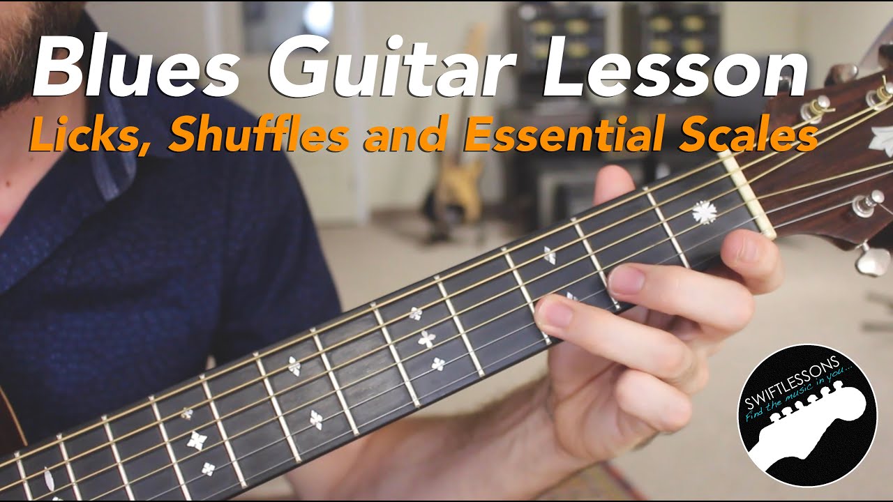 Blues Guitar Lesson - Three Licks, the SRV Shuffle, and Must Know Scales