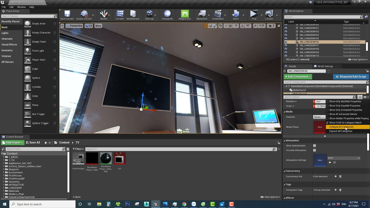 Unreal Engine: Turn On/Off Television