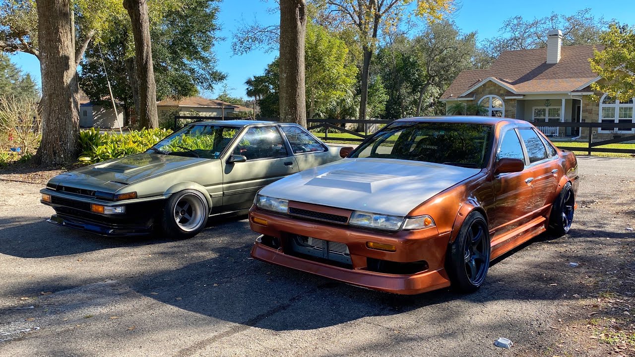 Finishing the AE86 engine build. And the K24 swapped Cefiro. They both sound sick!
