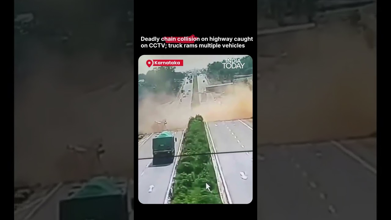 CCTV Captures Major Chain-Reaction Accident Near Lakshmipura Gate on NH 648