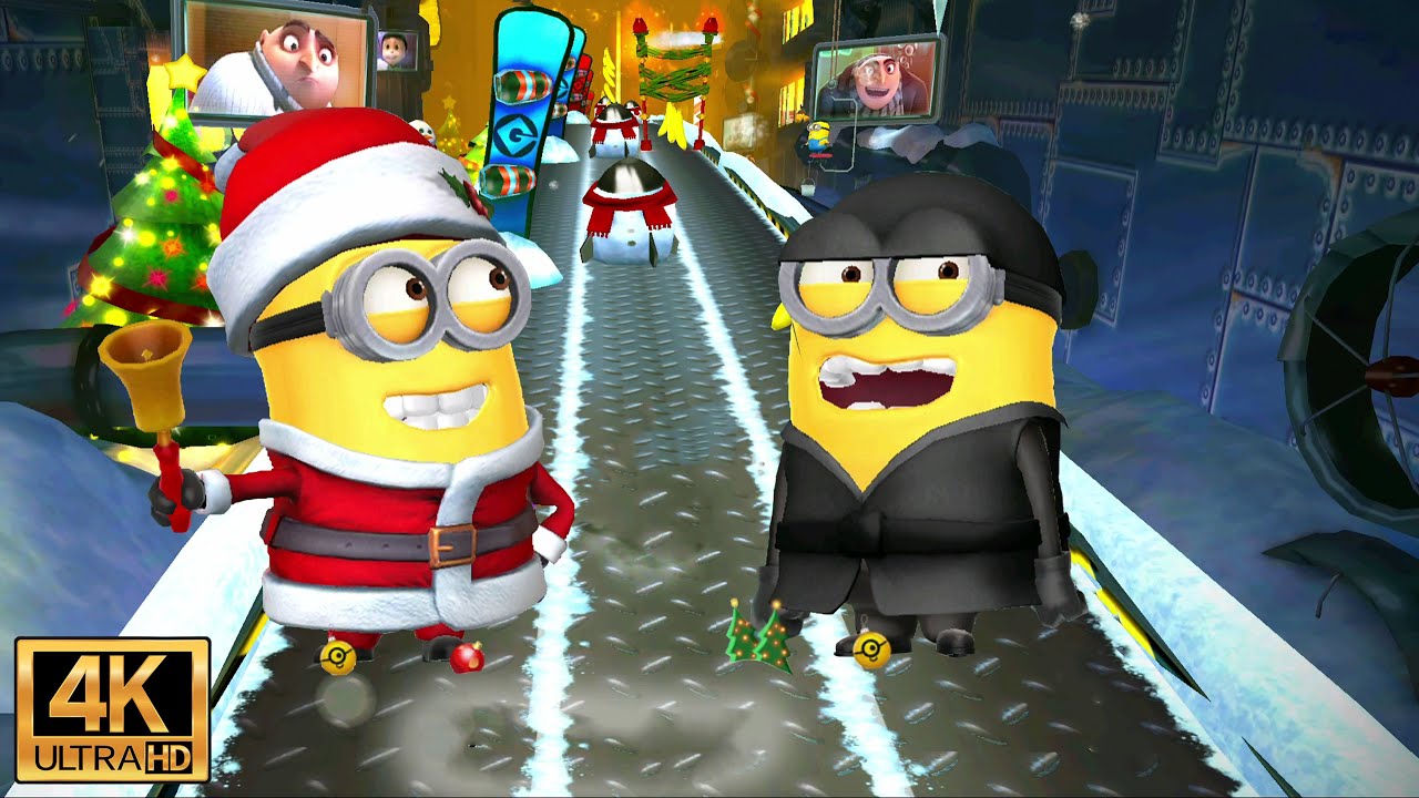 Minion Rush Ninja Minion and Santa Minion at minion rush Christmas Holiday Lab | UHD 4K