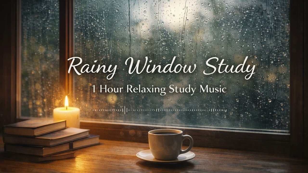 Rainy Window Study – Calm Piano & Rain Sounds for Focus (1 Hour) | Quiet Pages Studio