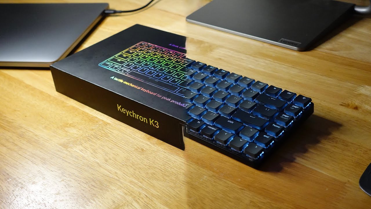 Keychron K3 V2 Unboxing + Typing Test (Blue Switches, Mechanical, White Backlit)