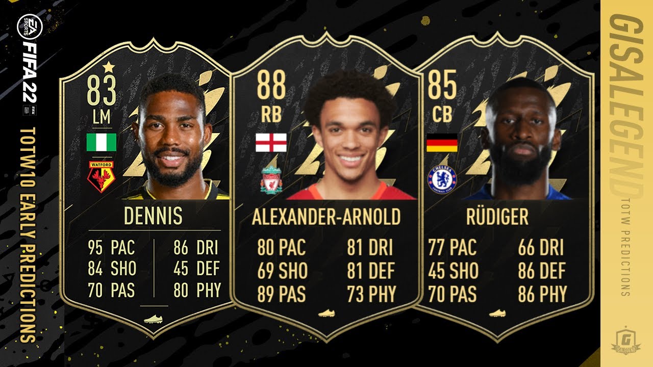 FIFA 22 Early TOTW 10 Predictions IF Alexander-Arnold IF Rudiger IF Dennis IF Bonucci SIF Vlahovic