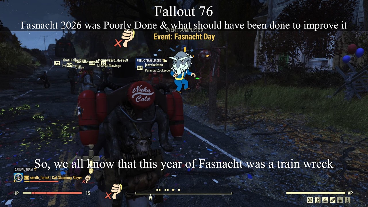Fallout 76 Fasnacht 2026 was Poorly Done & what could be done to improve it