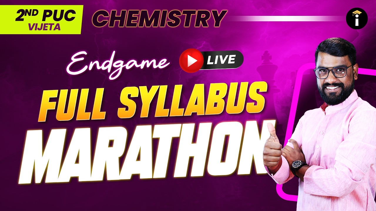 2nd PUC Chemistry End Game Full Syllabus Marathon Live #PUCExamPrep #chemistryrevision #BoardExam