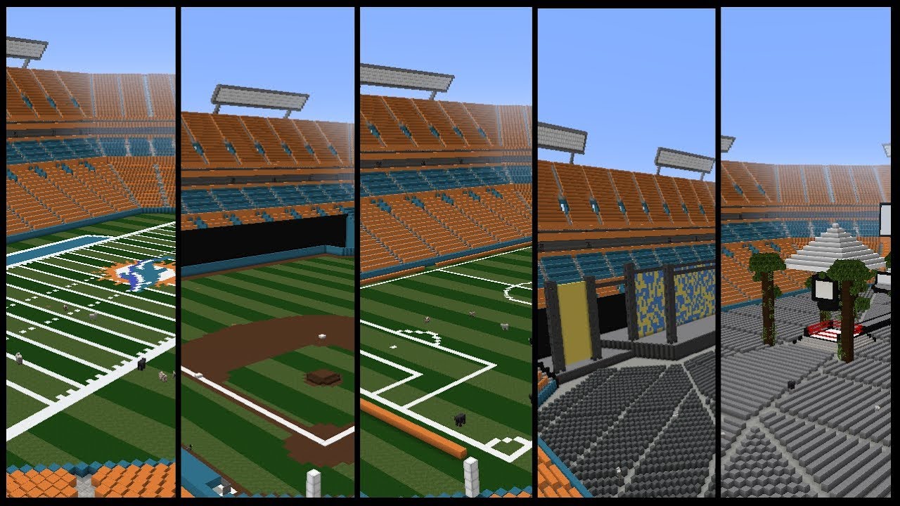 Minecraft SunLife Stadium Field Transformations Timelapses +DOWNLOADS | TheCraftCrusader