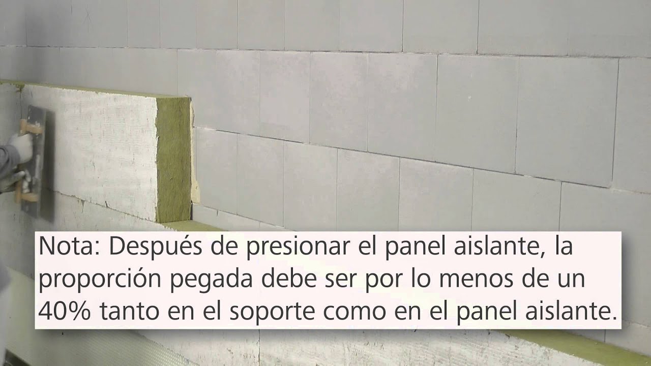 Pegado de los paneles de lana mineral