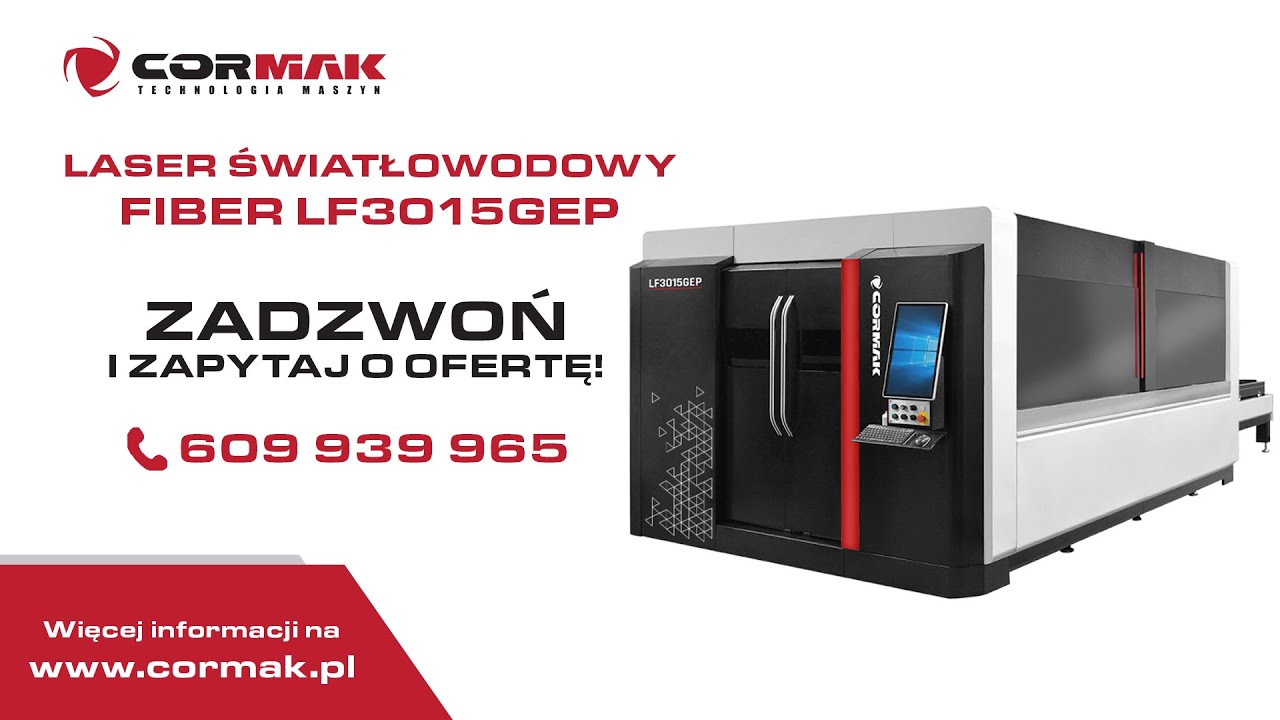 Wycinarka laserowa / laser światłowodowy CORMAK FIBER LF3015GEP / Fiber laser CORMAK FIBER LF3015GEP
