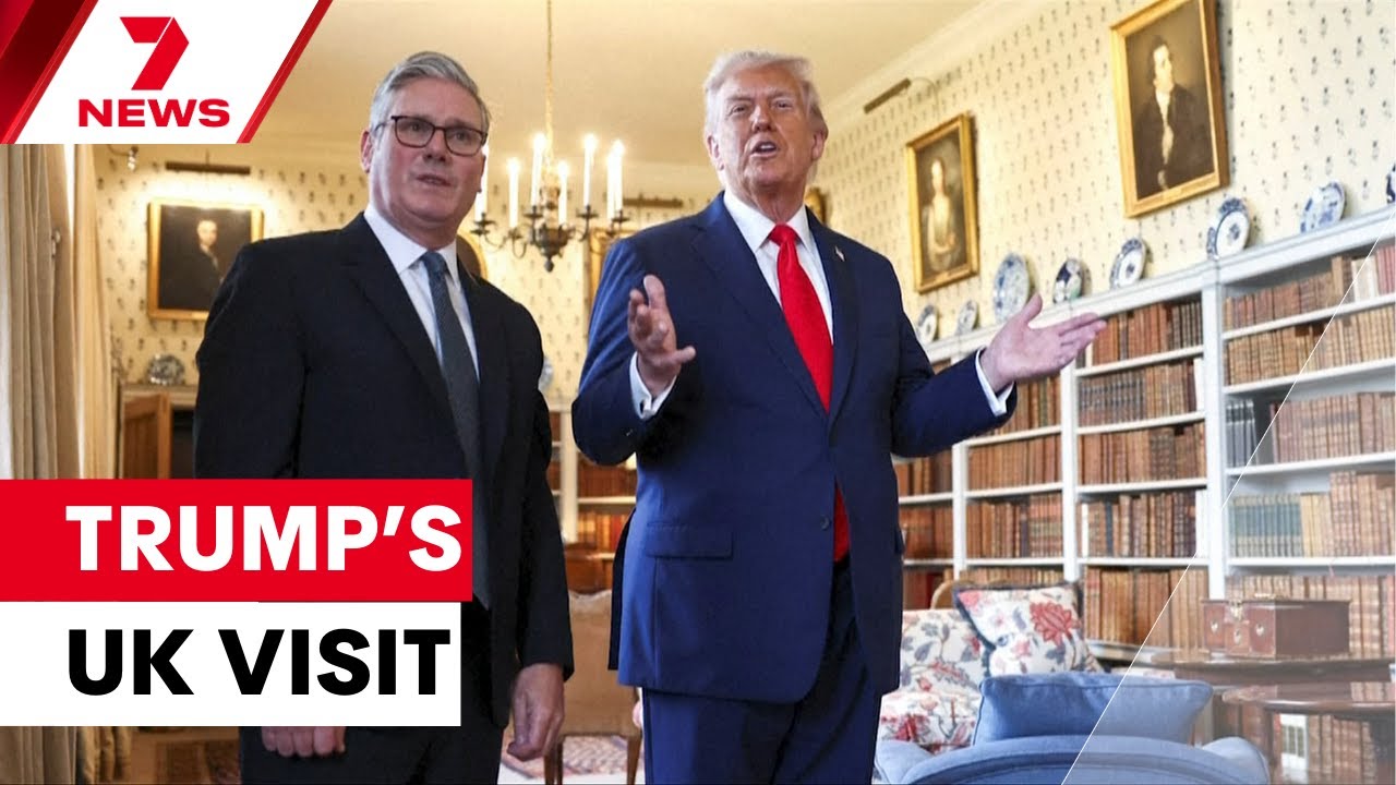 President Donald Trump meets UK Prime Minister Keir Starmer | 7NEWS