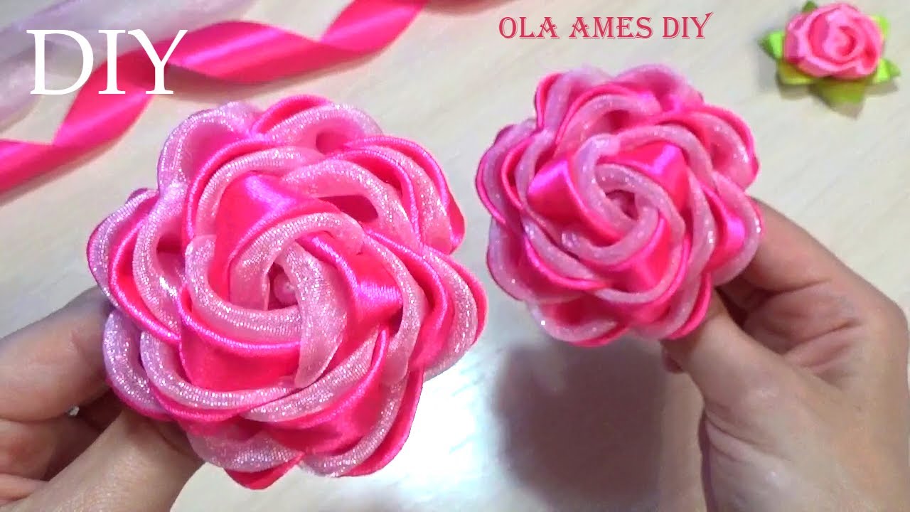 🌹 Одни из Моих Самых ЛЮБИМЫХ ❤️️ Шикарные и такие Простые РОЗЫ из ЛЕНТ🌹 Flores de Fitas 🌹 Ola ameS