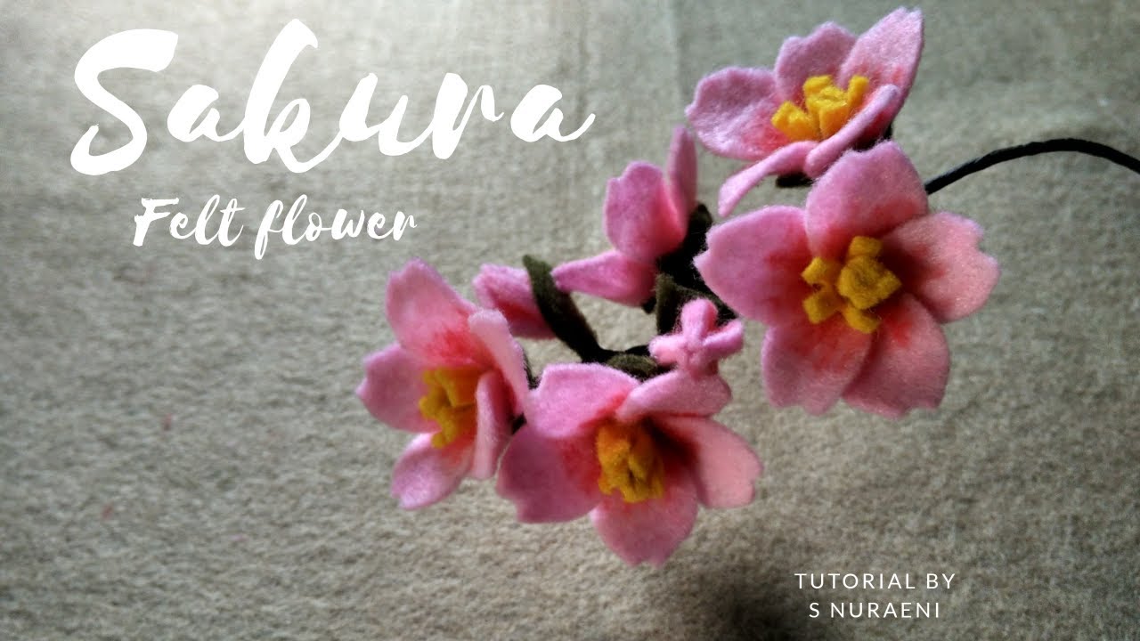 Felt Flowers DIY - How to Make Sakura Felt Flower - Tutorial Felt