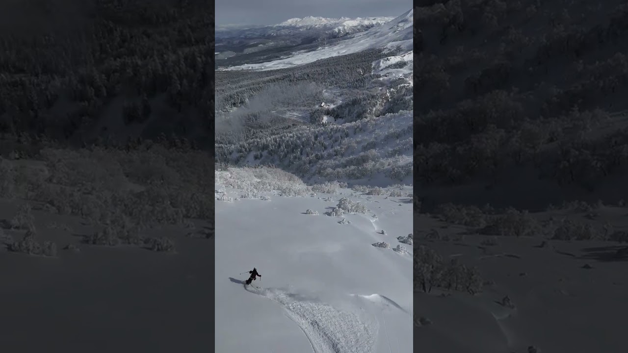 北海道バックカントリー ドローン空撮雪山でパウダーを滑る  支笏湖 紋別岳 富良野岳 美瑛富士 美瑛岳