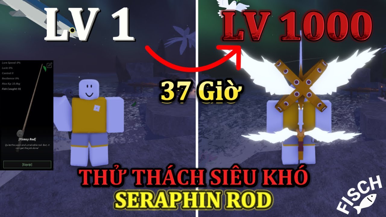CÁCH MÌNH DÙNG 37H ĐỂ ĐẠT MAX LEVEL TỪ LV1 TRONG Fisch! ( Noob To Pro )