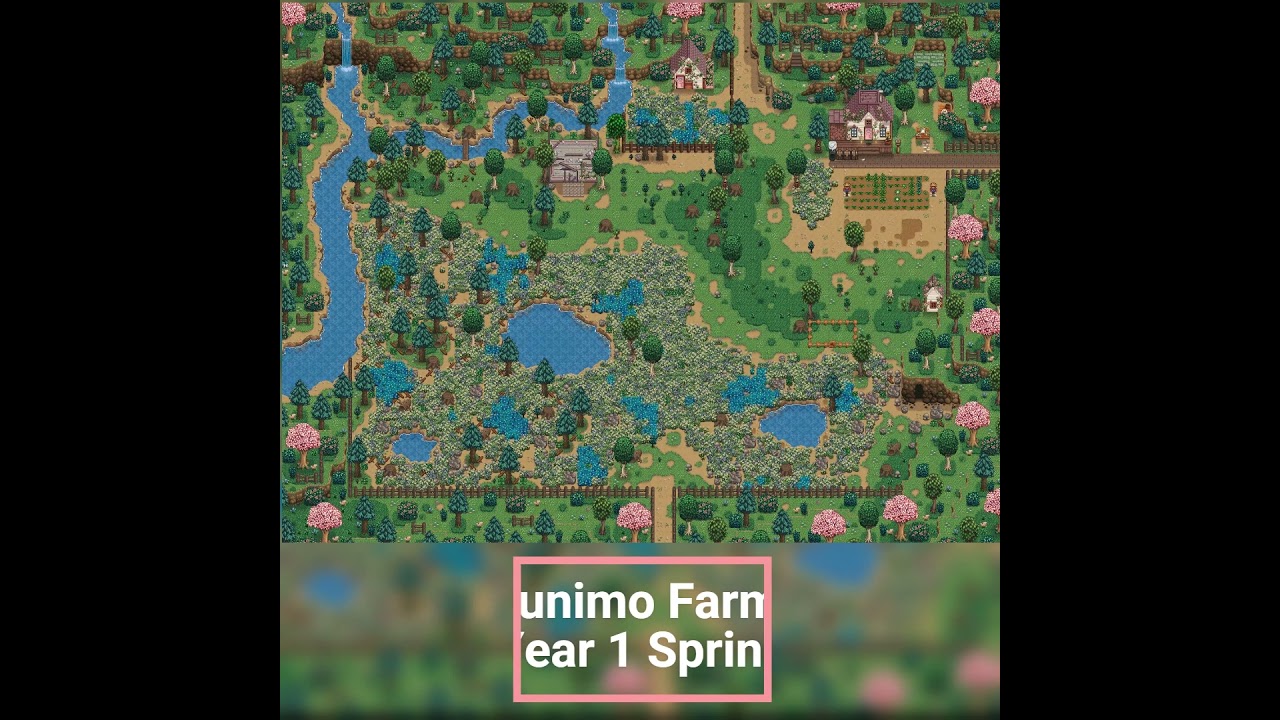 Stardew Valley Meadowlands Farm Timelapse - Year 1 Spring & Summer - Junimo Farm!  