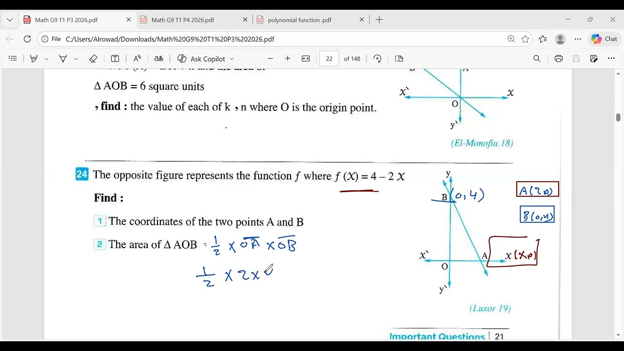 اهم المسائل polynomial function