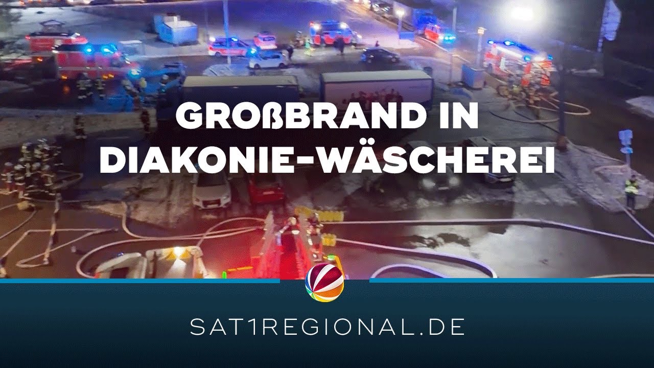 Großbrand in Wäscherei der Diakonie in Sorsum