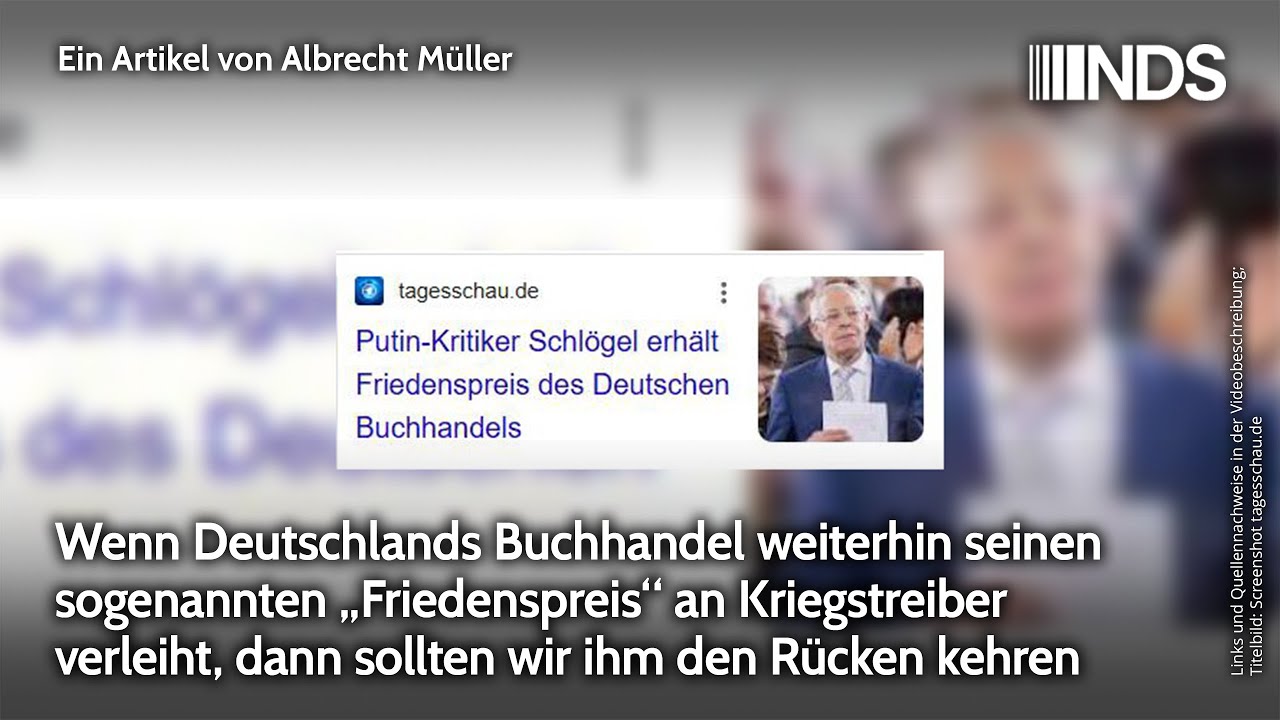 Verleiht der Buchhandel weiterhin Friedenspreis an Kriegstreiber, sollten wir ihm den R&uuml;cken kehren