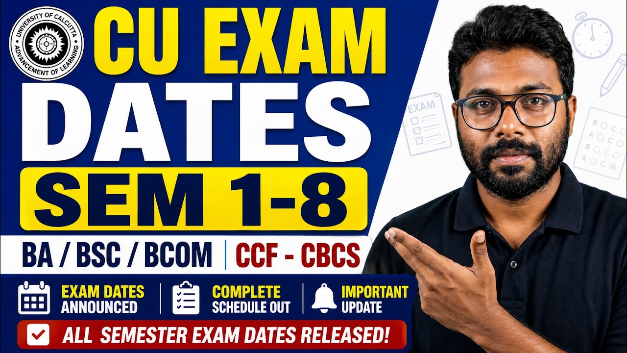 CU EXAM DATE OUT | Sem 1 to 8 | BA/BSC/BCOM | CCF-CBCS | Academic Calender | Calcutta University