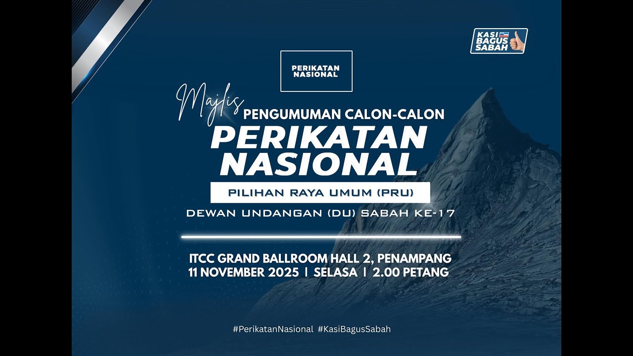 LIVE: Perikatan Nasional umum barisan calon untuk PRN Sabah