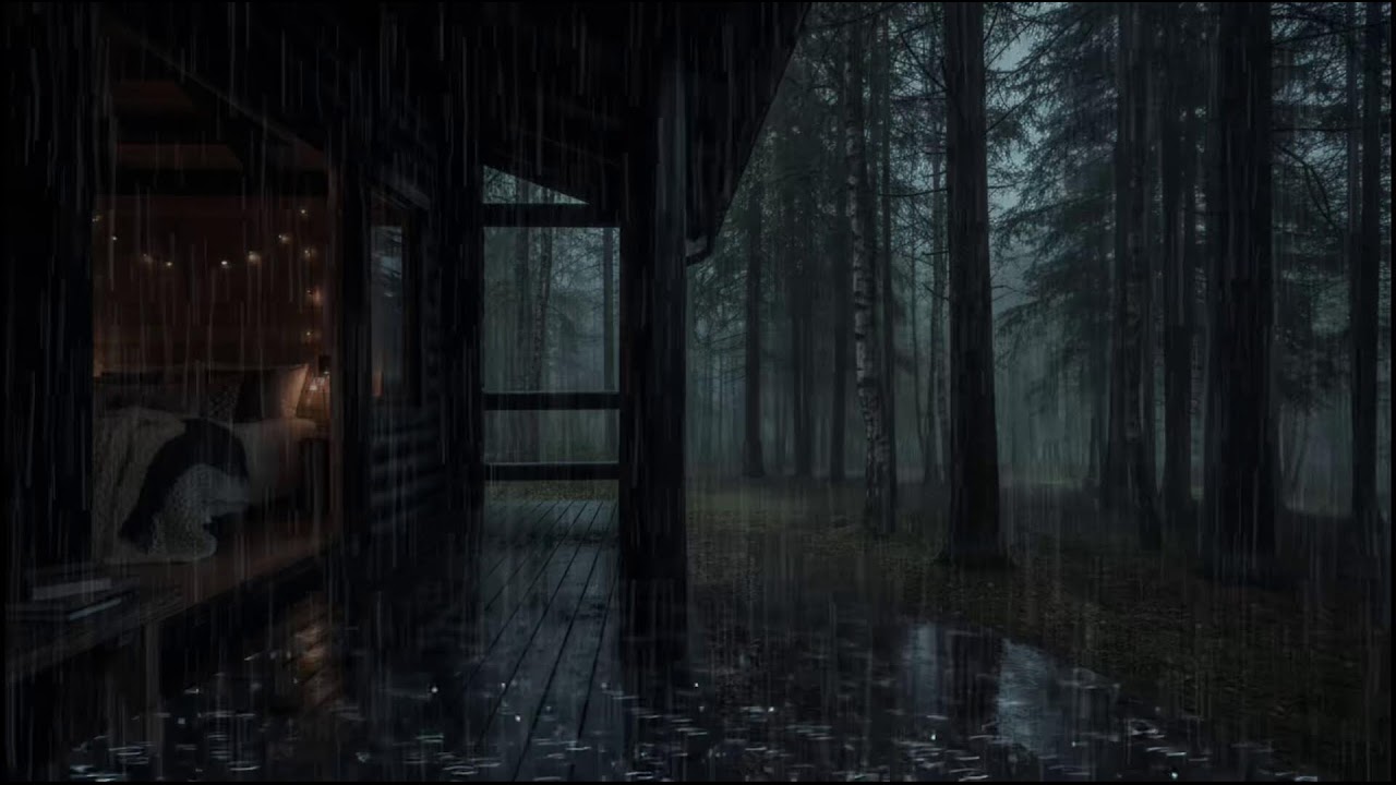 Gentle Rain in the Forest Cabin 🌲🌧 | Soothing Sounds for Restful Sleep