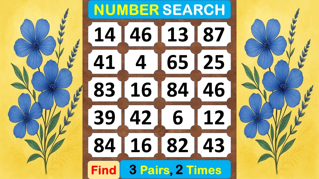 Number Search: Alleviate Your Frustration with Finding Numbers #braingame #memory #puzzle #quiz-#435