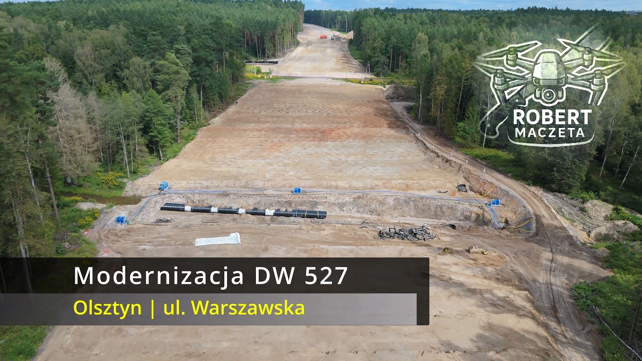 Modernizacja DW 527 | Olsztyn ul. Warszawska | 31.08.2025 | Widok z drona 4K