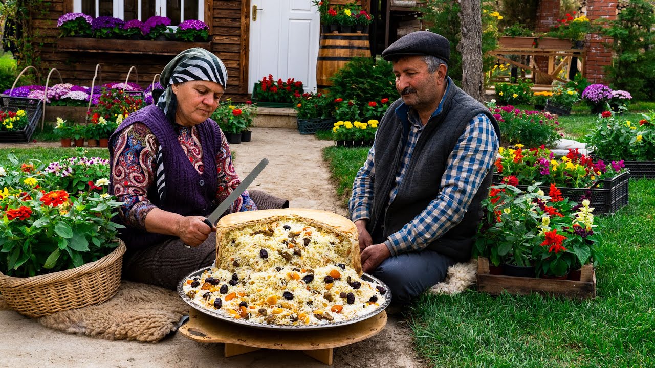 Шах-плов с говядиной и тыквой по деревенски