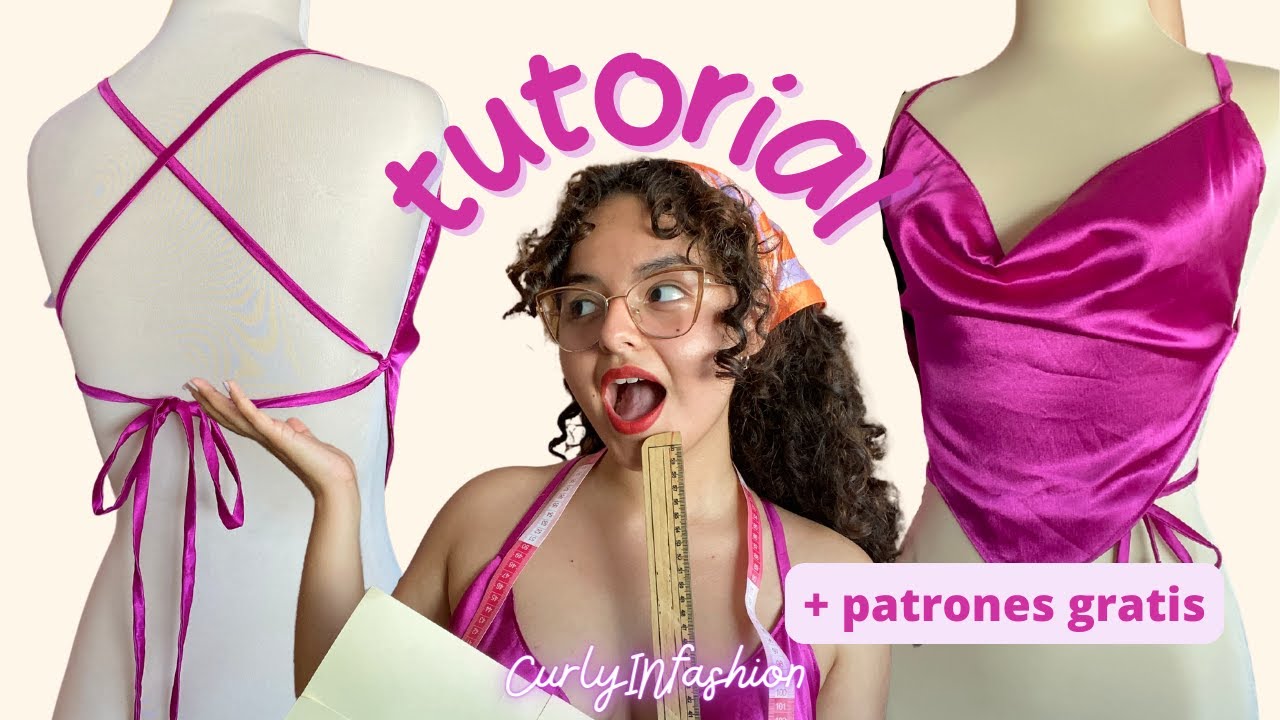 DIY top satin sin espalda + patrones gratis! / Curly In Fashion