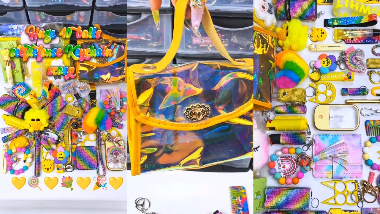 Rainbow with yellow #asmr #asmrpackaging #packingorders #mysterybox #selfdefenseforwomen #linkinbio 