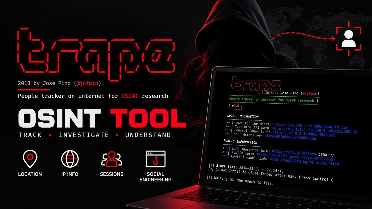Trape OSINT Tool Explained 🔥 Track IP, Location & Sessions | Cybersecurity Tutorial