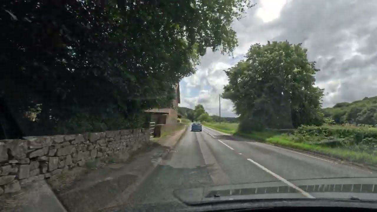 Countryside drive to Moel Arthur hill fort in the Clwydian Range, North Wales