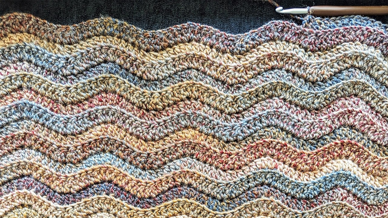 Painted Canyon Blanket Crochet Pattern - One Row Repeat Ripple Stitch