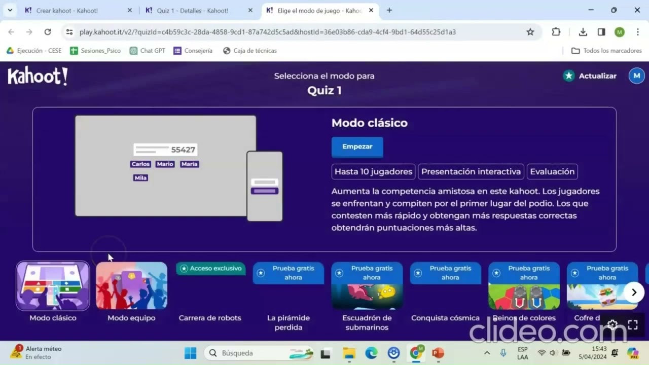 Videotutorial de Kahoot
