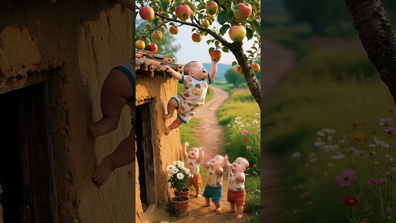 Adorable Babies Playing in a Dreamy Apple Orchard | Heartwarming Baby Moments!