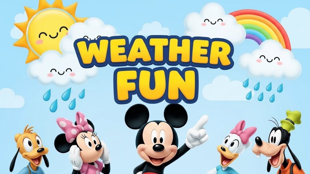 Weather Fun 🌈 | Mickey & Friends Fun Weather Song for Kids ☀️🌧️❄️
