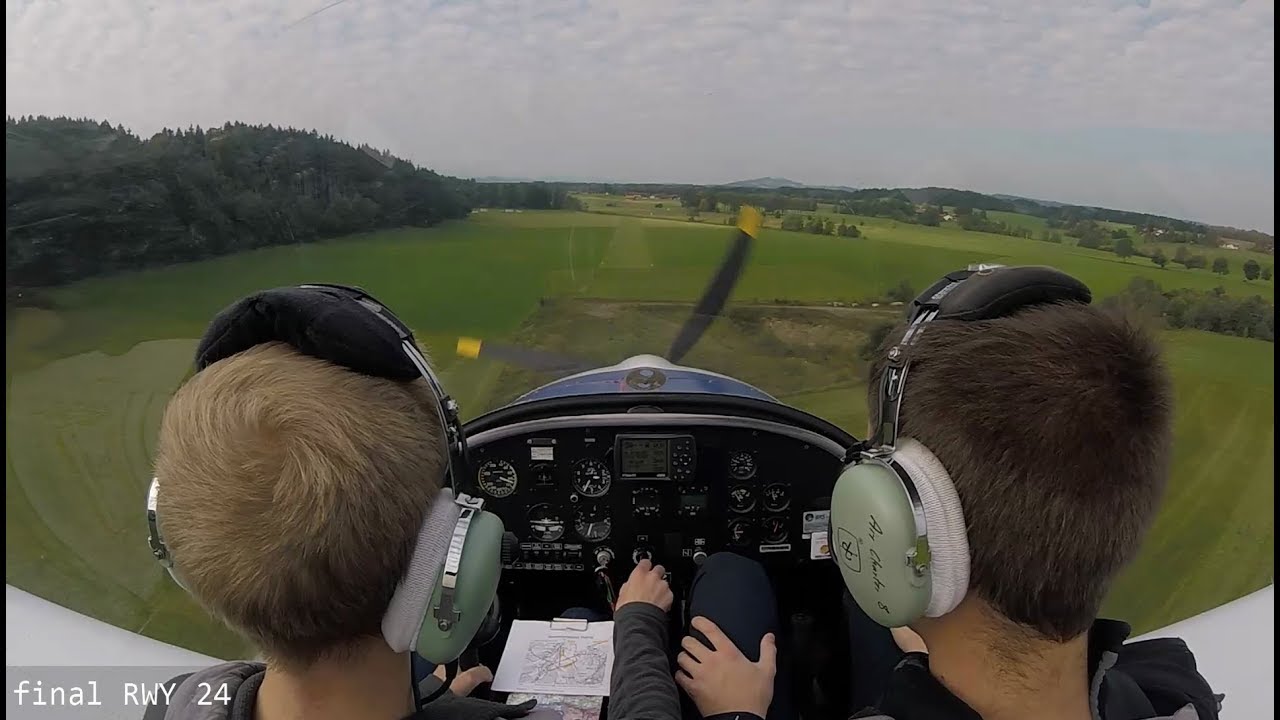 Landing the Eurostar EV97 into a 400m grass field (Flugplatz Peiting)