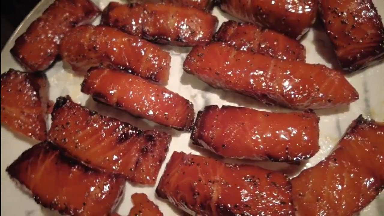 Smoked Salmon With Maple Syrup Glaze (Candied Salmon) (*Rinse Brine Off After Fridge Time*)