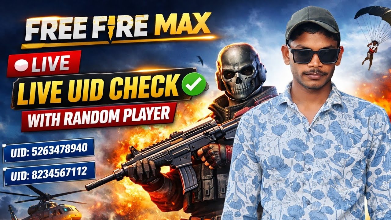 Free Fire MAX Live 🔴 | UID Check ✅ With Random Player | Atul.geming12