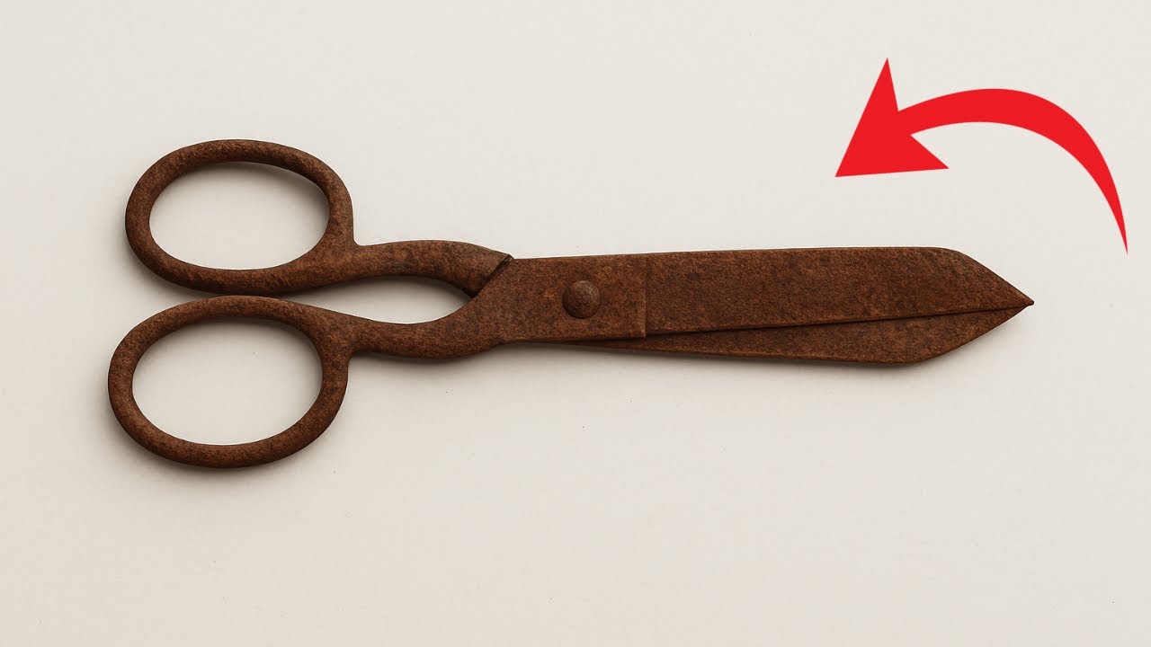 Rusty Scissors Full Restoration | From Rust to Razor Sharp