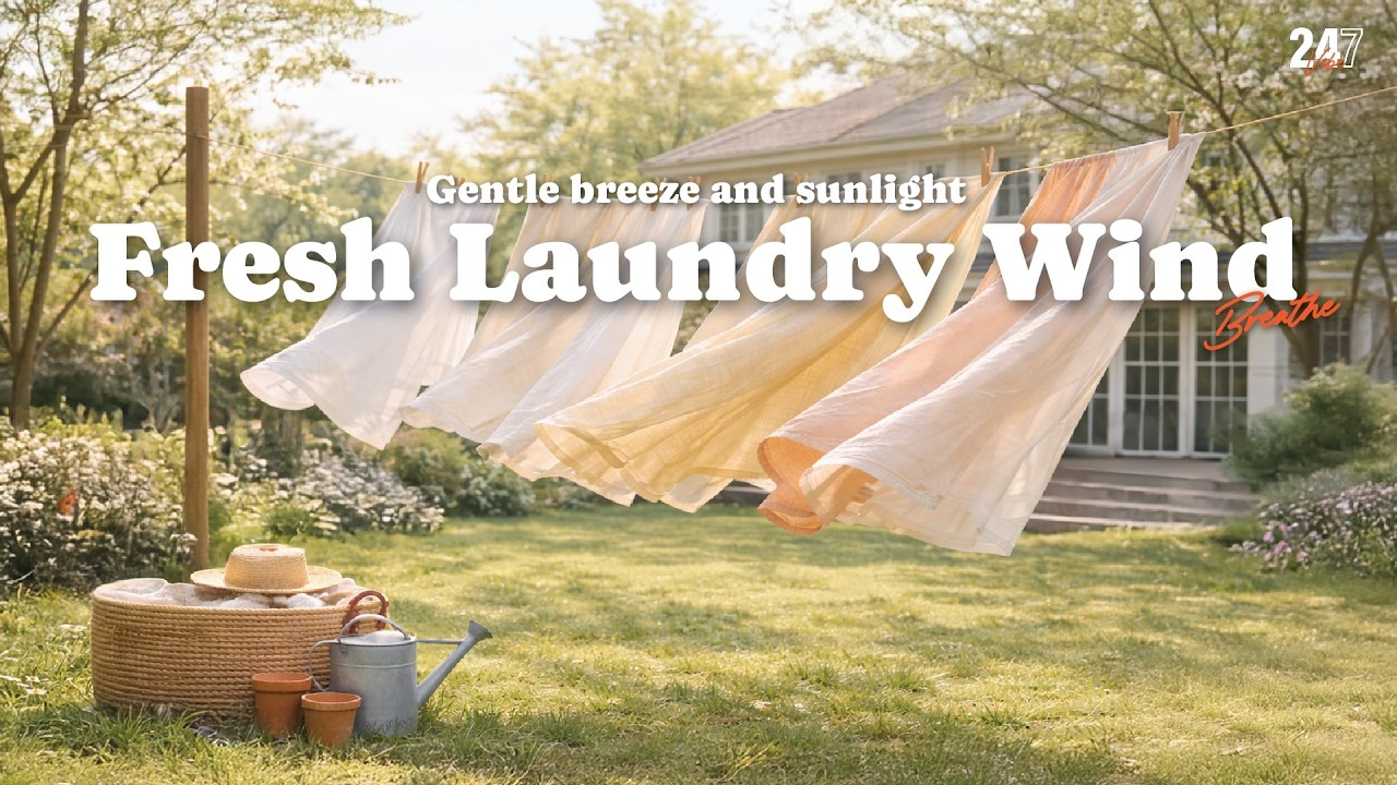 Fresh Laundry Wind 🌸 | Soft Spring Morning Ambience for Focus, Study & Relaxation