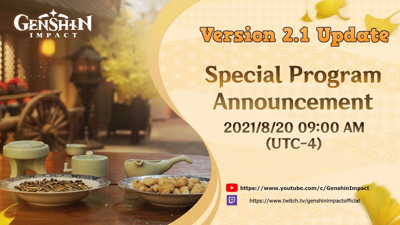 GENSHIN IMPACT LIVE COUNTDOWN - Version 2.1 Special Program Preview