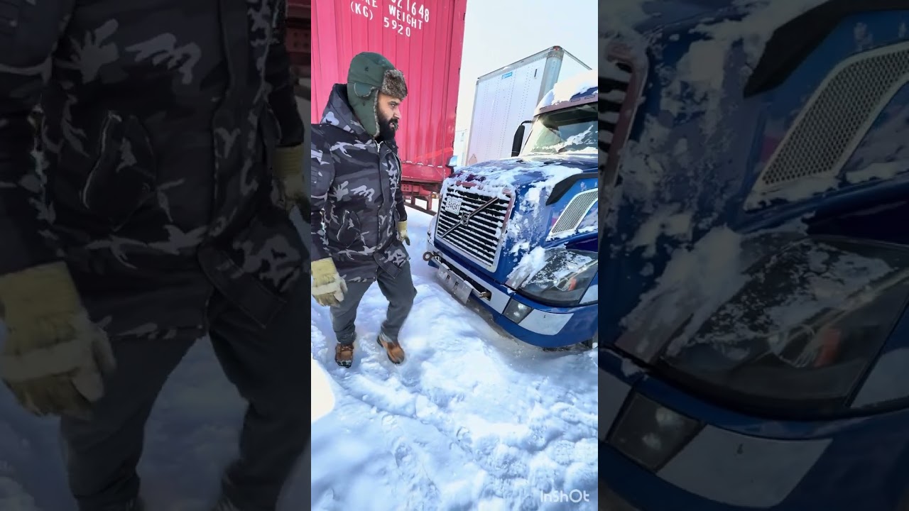 Semi truck start in-30 celsius #truckerlife #fypシ #trending 