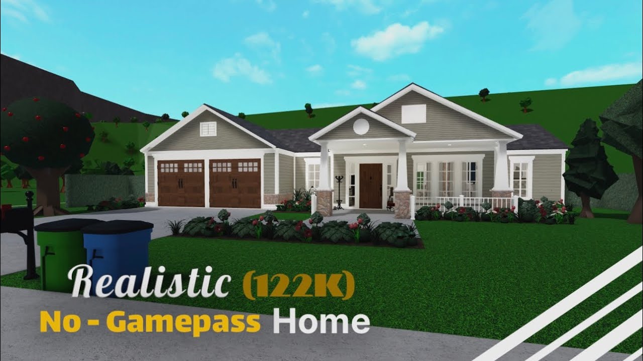 roblox || bloxburg || realistic no-gamepass home (122k) tour + speedbuild