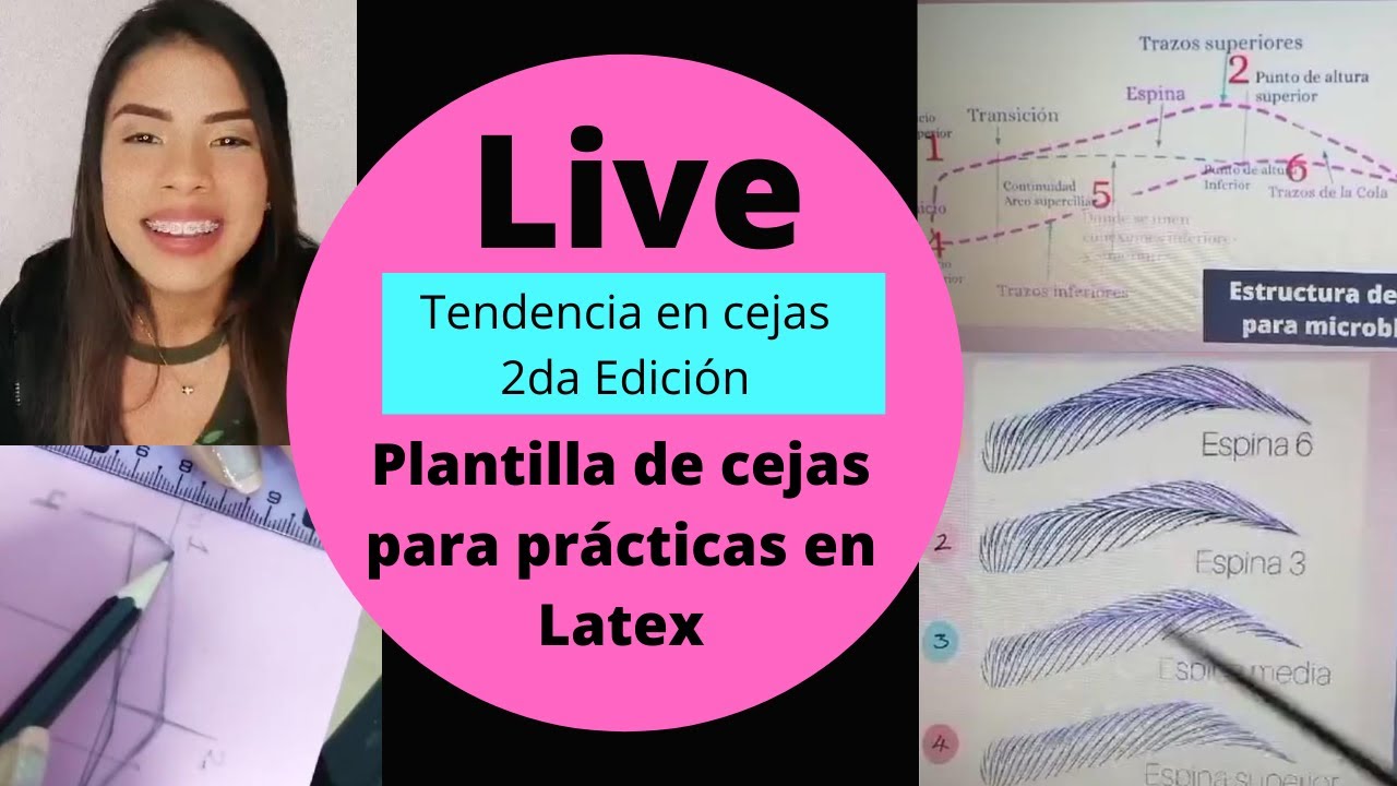 Plantilla de cejas  para practicar microblading en latex. Live 