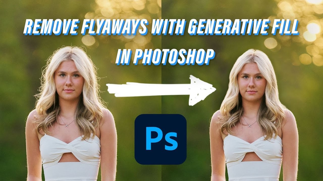 Удаление разбросанных участков с помощью генеративной заливки в Photoshop