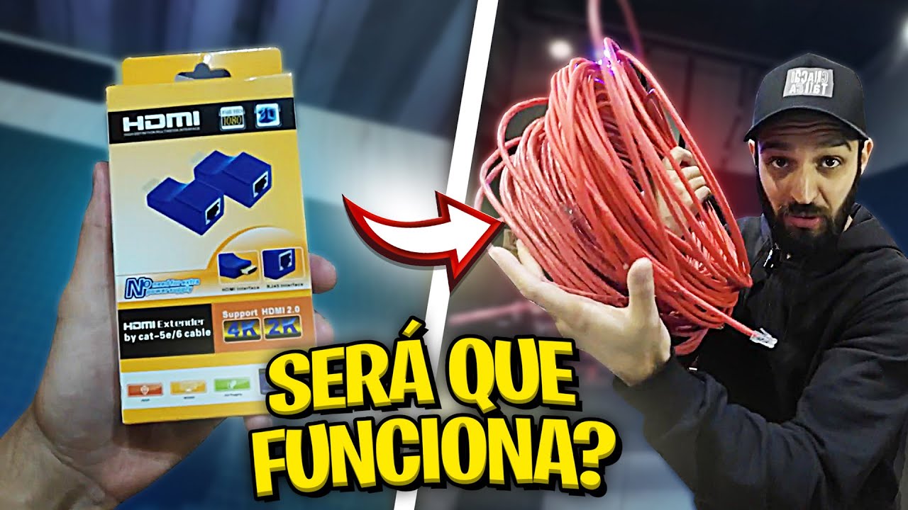 MENOS DE R$ 20,00 HDMI COM CABO DE REDE ATÉ 30 METROS