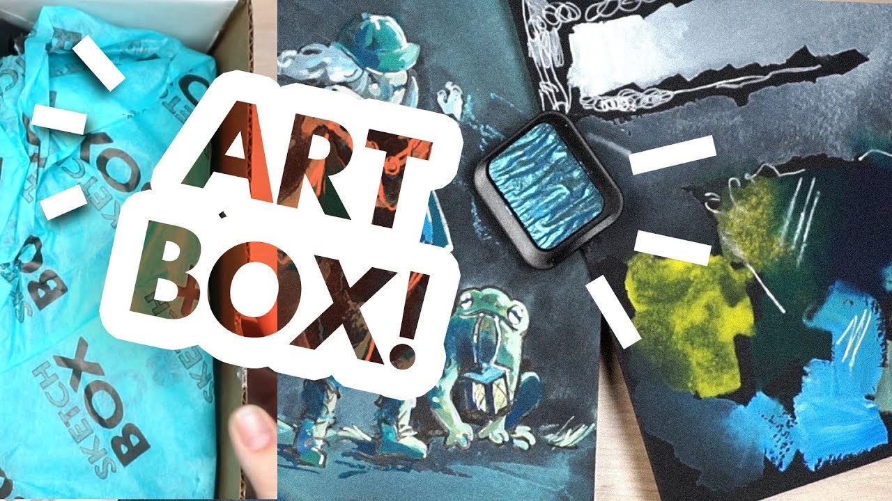 Акварель на ЧЁРНОЙ бумаге? Ну ладно... // Обратная акварель (январский Sketchbox)